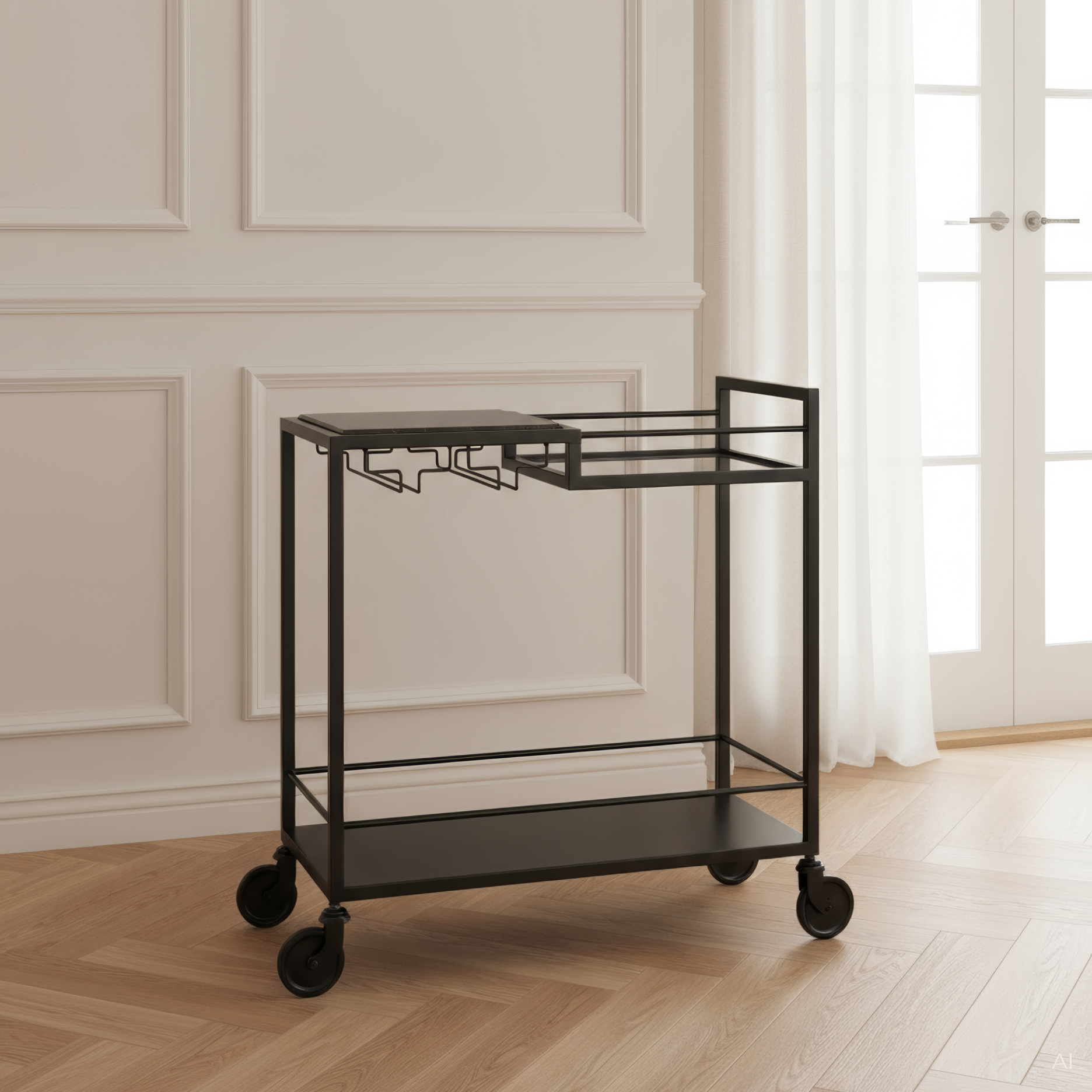 Mason II rullevogn MINI sort metal